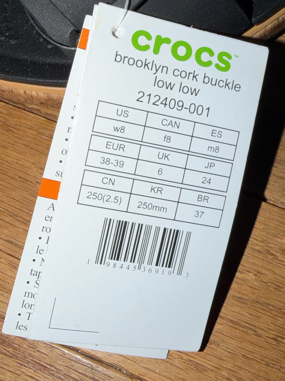 Crocs Brooklyn Low Wedge Cork Buckle Sandals Black Women’s Size 8 NWT - Picture 6 of 6